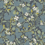 Ewald Blue Garden Vines Wallpaper with Botanical Floral Motif - A-Street Prints 2932-65122