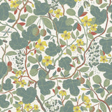 Ewald Turquoise Garden Vines Wallpaper with Botanical Floral Pattern, Eclectic Style - Brewster 2932-65123