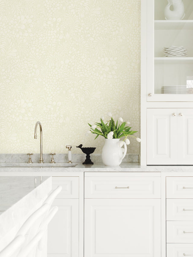 Siv Light Green Botanical Wallpaper with Scandinavian Non Woven Design - A-Street Prints 2932-65126