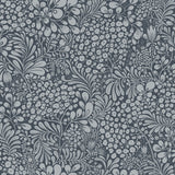 Siv Dark Blue Botanical Wallpaper with Scandinavian Botanical Pattern - A-Street Prints 2932-65129