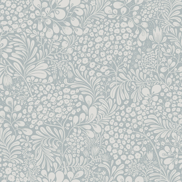 Siv Light Blue Botanical Wallpaper with Scandinavian Non Woven Design - A-Street Prints 2932-65130