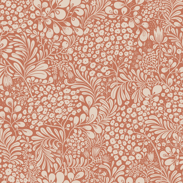 Siv Red Botanical Wallpaper with Scandinavian Non Woven Design - A-Street Prints 2932-65133