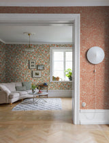 Siv Red Botanical Wallpaper with Scandinavian Non Woven Design - A-Street Prints 2932-65133