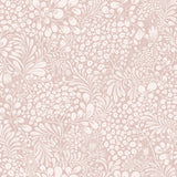 Siv Pink Botanical Wallpaper with Scandinavian White Floral Pattern - A-Street Prints 2932-65134