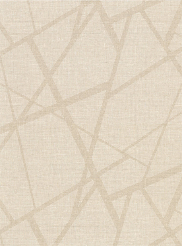 Avatar Cream Abstract Geometric Wallpaper with Fabric & Woven Textures - Warner 2945-1102