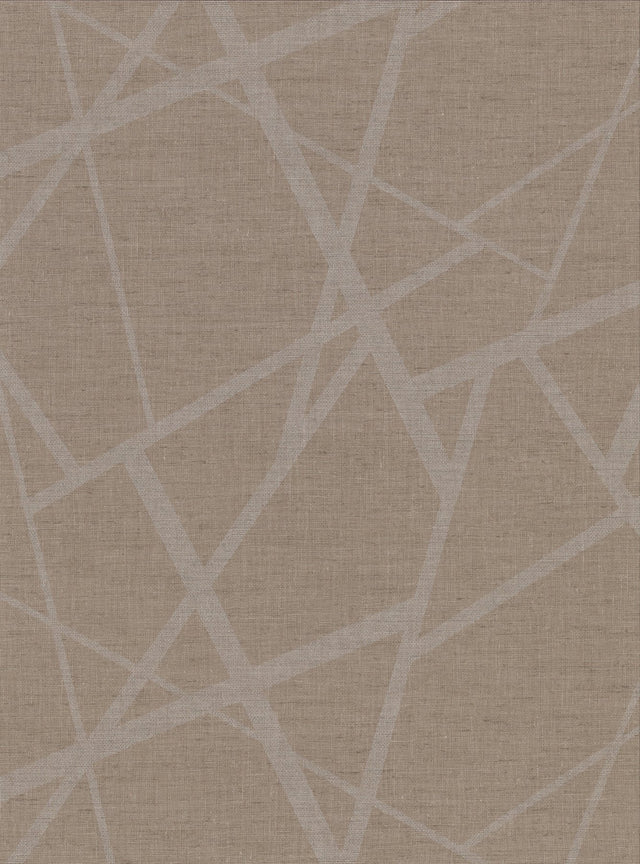 Avatar Brown Abstract Geometric Wallpaper with Fabric & Woven Textures - Warner 2945-1103