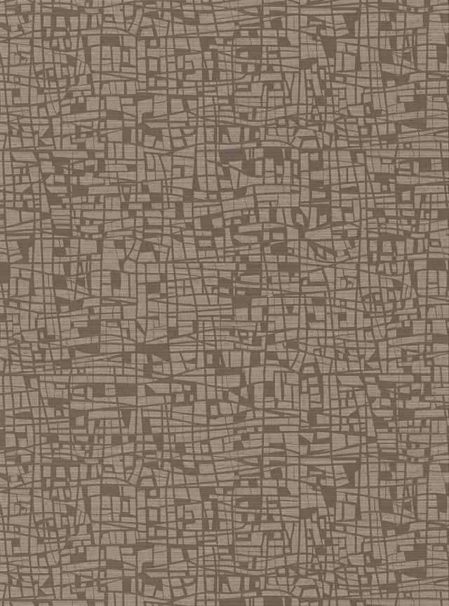 Tiffany Brown Abstract Geometric Wallpaper with Textured Fabric-Backed Vinyl - Brewster 2945-1113