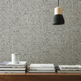 Tiffany Grey Abstract Geometric Wallpaper with Textured Metallic Feature Wall Style - Warner 2945-1115