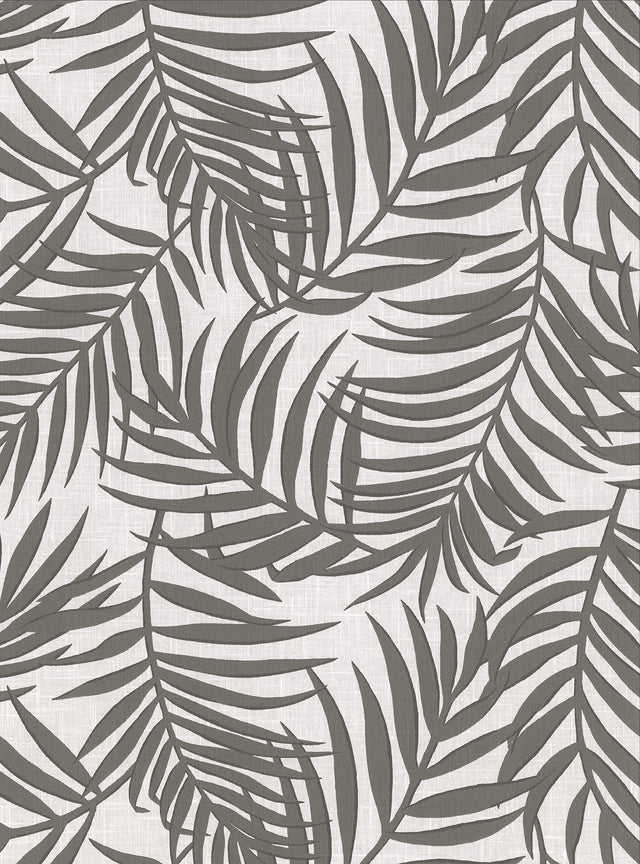 Lanai Grey Fronds Wallpaper with Tropical Botanical Pattern - Warner 2945-1133