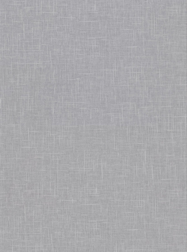 Linville Pewter Faux Linen Wallpaper with Textured Abstract Linen Pattern - Warner 2945-1136