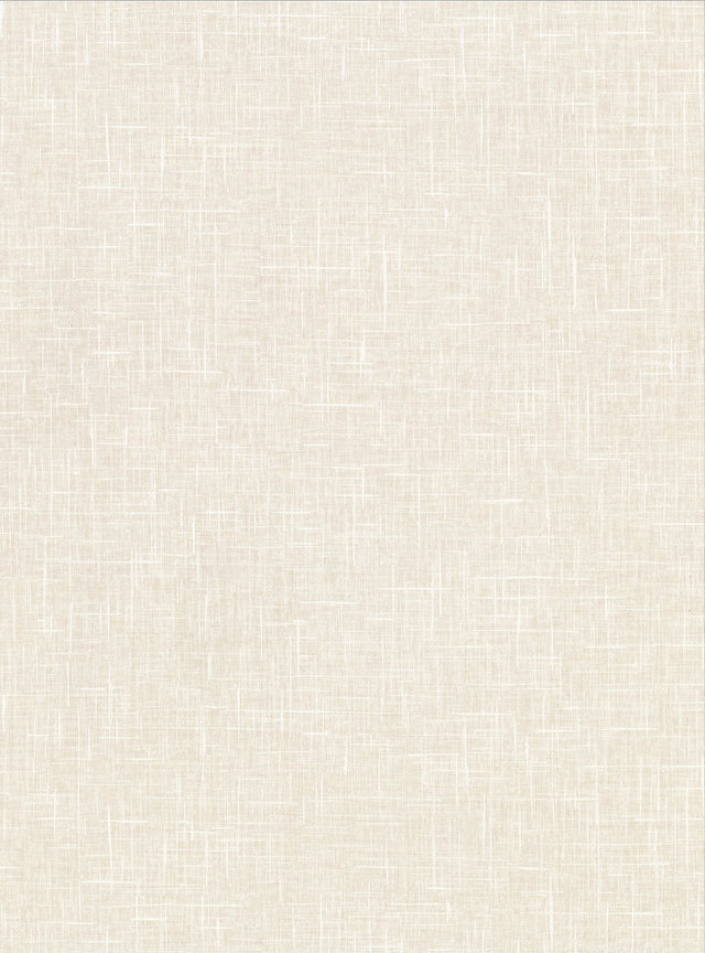 Linville Beige Faux Linen Wallpaper with Traditional Texture Pattern - Warner 2945-1140