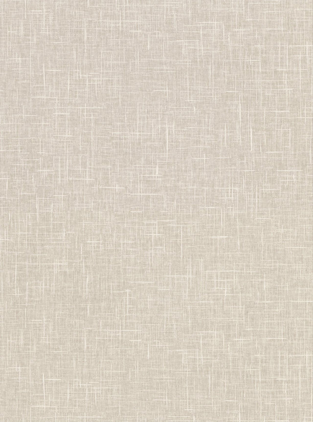 Linville Taupe Faux Linen Textured Wallpaper with Abstract Texture Pattern - Warner 2945-1141
