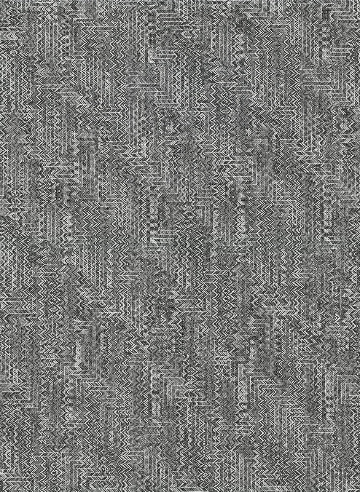 Greek Black Key Wallpaper with Distressed Textures Pattern, Modern Graphics Style - Warner 2945-2767
