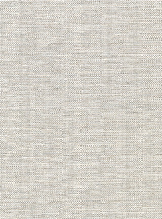 Bay Ridge Light Grey Faux Grasscloth Wallpaper with Textured Abstract Pattern - Warner 2945-2777