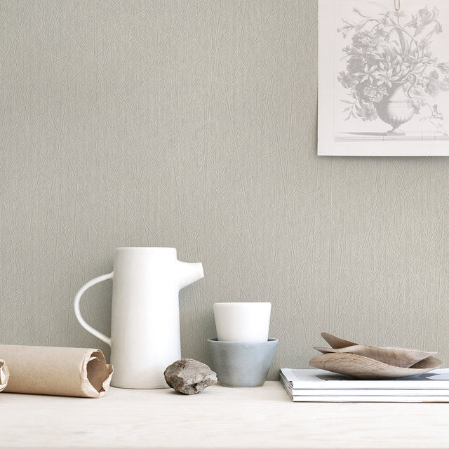 Allover Stix Silver Geometric Wallpaper with Abstract Feature Wall Style - Warner 2945-4004