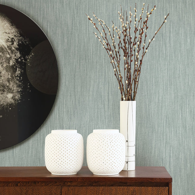 Chiniile Slate Linen Texture Wallpaper with Fabric & Woven Textures Pattern - A-Street Prints 2948-25289