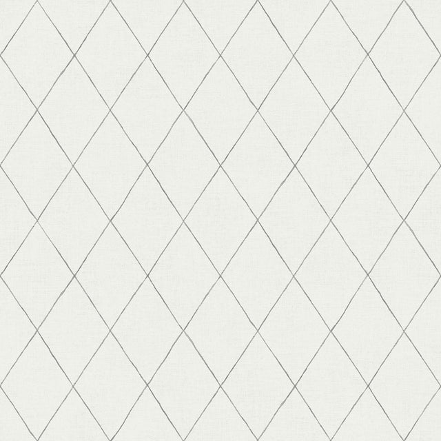 Rhombus Grey Geometric Wallpaper with Farmhouse Graphic Diamond Pattern - A?Street Prints 2948-27001