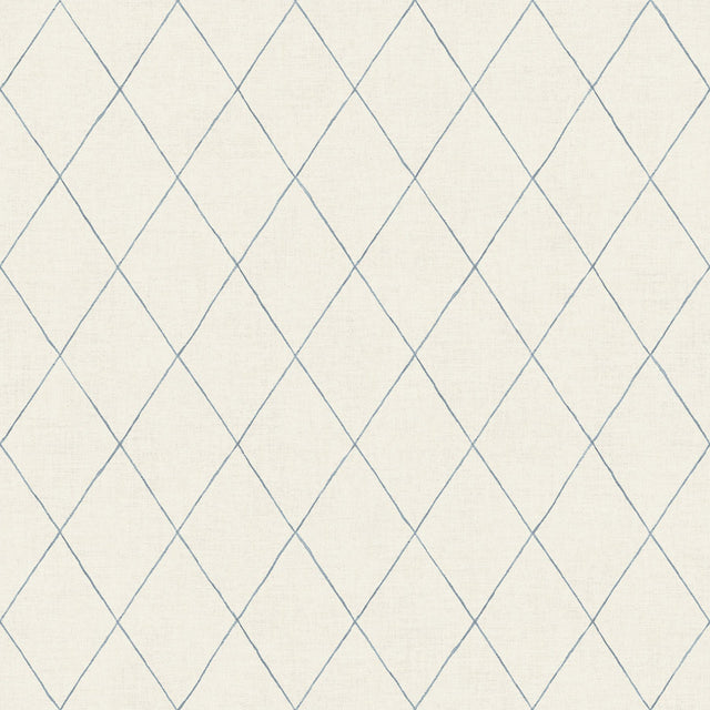 Rhombus Blue Geometric Wallpaper with Hand-Drawn Diamond Pattern - A?Street Prints 2948-27002
