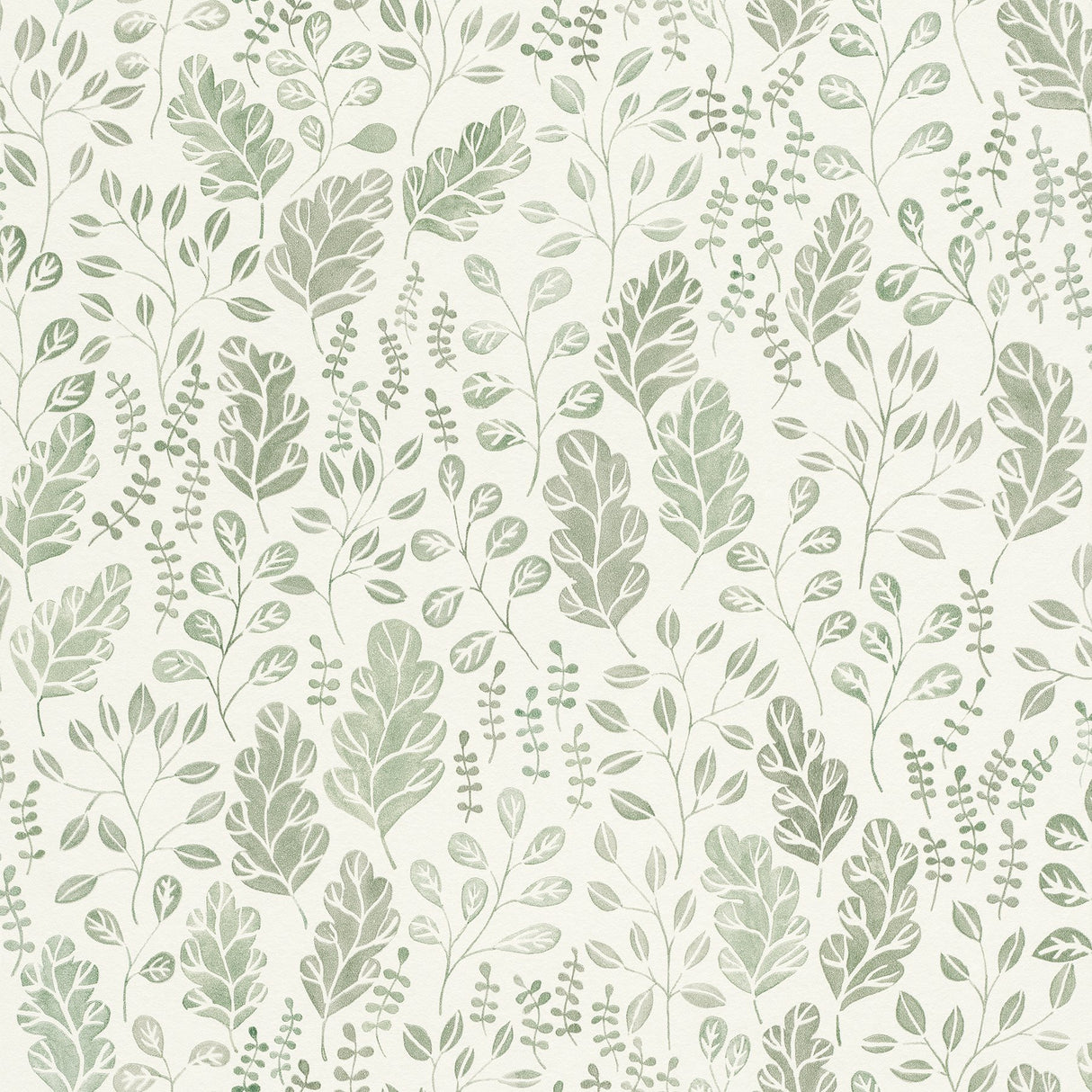Isha Green Leaf Wallpaper with Scandinavian Botanical Leaf Pattern - A?Street Prints 2948-27014