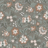 Athena Grey Floral Wallpaper with Scandinavian Botanical Flower Motif - A-Street Prints 2948-28002