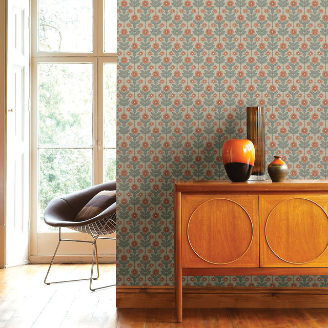 Aya Beige Floral Wallpaper with Scandinavian Botanical Flowers - A-Street Prints 2948-28006