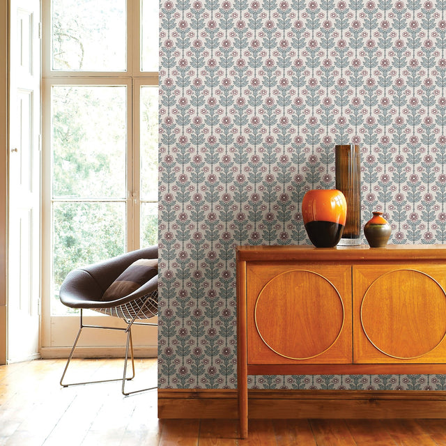 Aya Eggshell Floral Wallpaper with Scandinavian Botanical Flowers - A-Street Prints 2948-28007