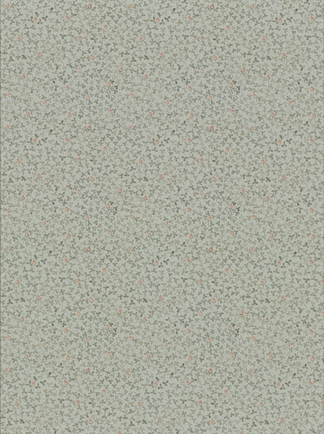 Lark Green Botanical Wallpaper with Scandinavian Clover Leaf Pattern - A-Street Prints 2948-28013