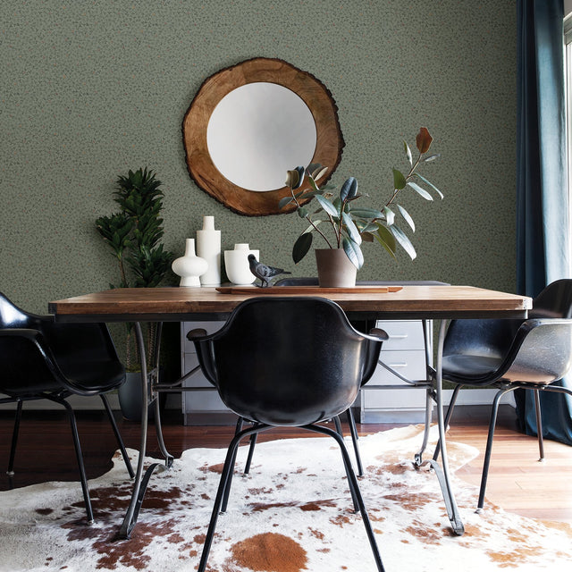 Lark Green Botanical Wallpaper with Scandinavian Clover Leaf Pattern - A-Street Prints 2948-28013