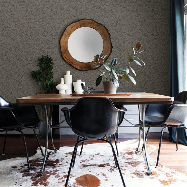 Lark Taupe Botanical Wallpaper with Scandinavian Leaf Pattern - Brewster 2948-28014