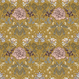Celestine Mustard Floral Wallpaper with Botanical Flowers Motif, Scandinavian Style - A-Street Prints 2948-28016