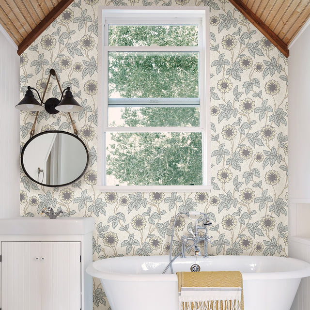 Leilani White Floral Wallpaper with Scandinavian Botanical Flowers - A-Street Prints 2948-28020
