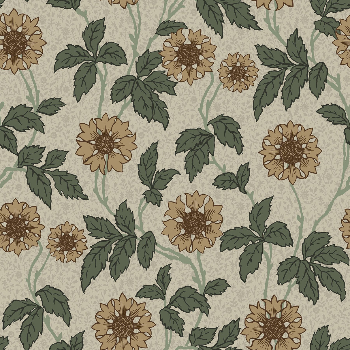 Leilani Beige Floral Wallpaper with Botanical Scandinavian Flower Pattern - A-Street Prints 2948-28021