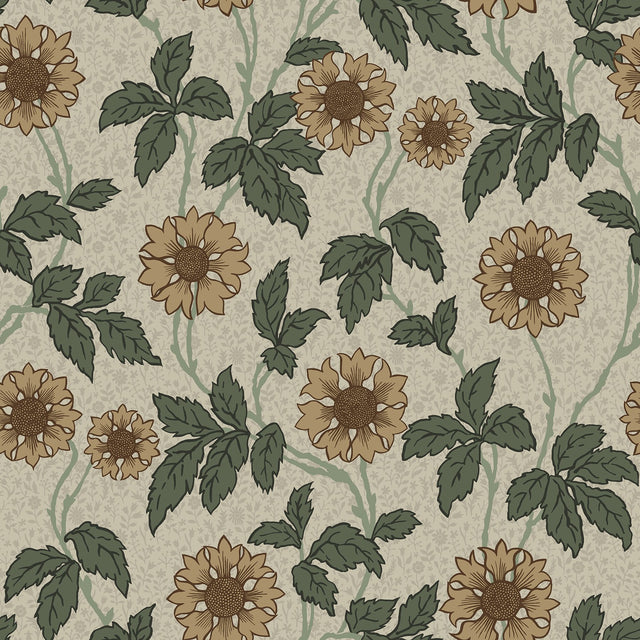 Leilani Beige Floral Wallpaper with Botanical Scandinavian Flower Pattern - A-Street Prints 2948-28021