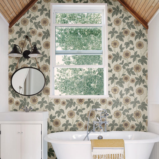 Leilani Beige Floral Wallpaper with Botanical Scandinavian Flower Pattern - A-Street Prints 2948-28021