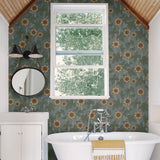 Leilani Blue Floral Wallpaper with Botanical Scandinavian Flowers - A-Street Prints 2948-28023