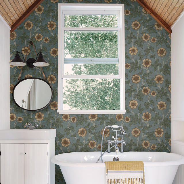 Leilani Blue Floral Wallpaper with Botanical Scandinavian Flowers - A-Street Prints 2948-28023