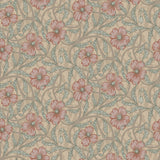 Imogen Light Brown Floral Wallpaper with Scandinavian Botanical Flower Motif - A-Street Prints 2948-28026