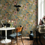 Anemone Mustard Floral Wallpaper by A-Street Prints Scandinavian Botanical Non Woven Unpasted Washable Strippable Wallpaper Roll - MD33002