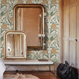 Tulipa Green Floral Wallpaper by A-Street Prints Scandinavian Botanical Tulip and Leaf Garden Design Non Woven Unpasted Wallpaper - MD33006