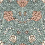 Tulipa Sage Floral Wallpaper with Scandinavian Botanical Flowers Motif - A-Street Prints 2948-33010