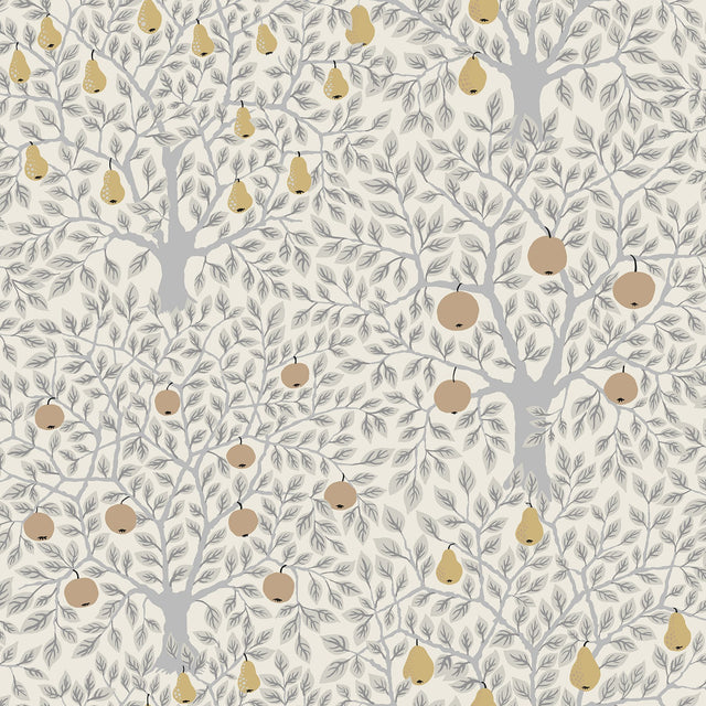 Pomona Light Grey Fruit Tree Wallpaper with Eclectic Botanical Trees Motif - A-Street Prints 2948-33012