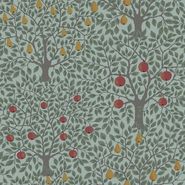 Pomona Green Fruit Tree Wallpaper with Eclectic Botanical Trees Motif - A-Street Prints 2948-33014