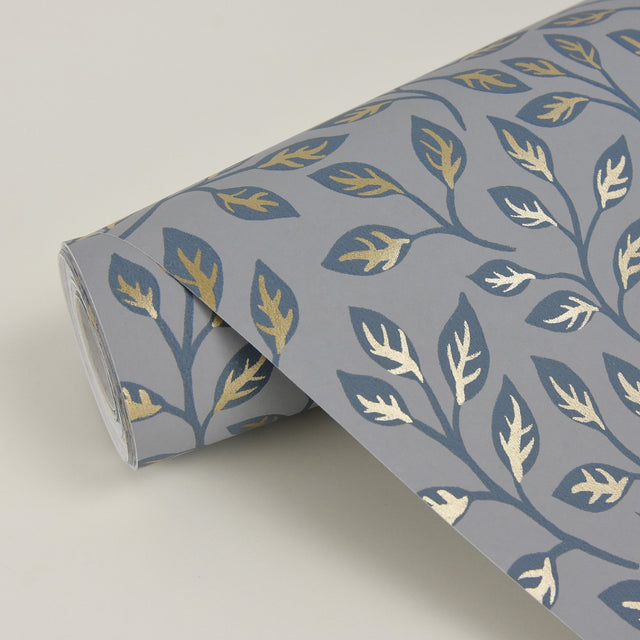 Posey Slate Vines Wallpaper with Botanical Leaves Motif, Scandinavian Style - A-Street Prints 2948-33018