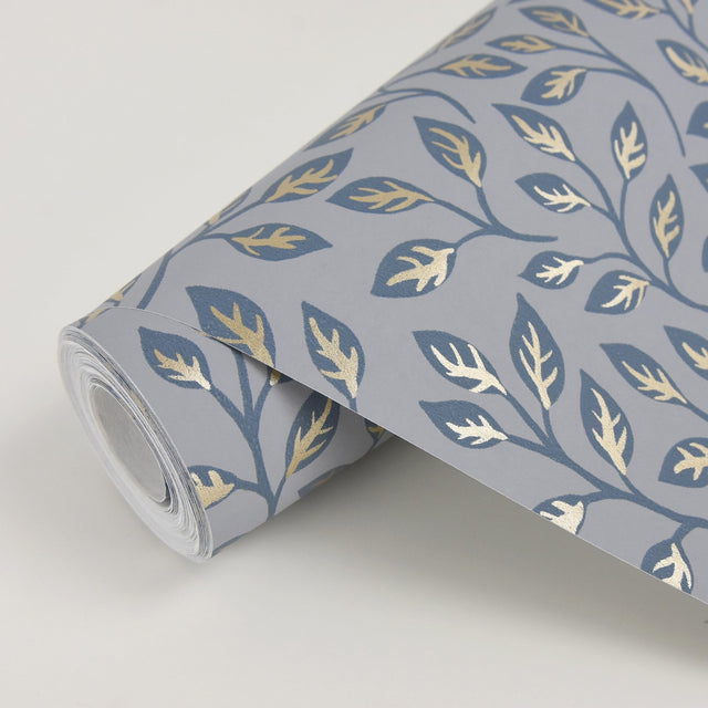 Posey Slate Vines Wallpaper with Botanical Leaves Motif, Scandinavian Style - A-Street Prints 2948-33018