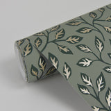 Posey Green Vines Wallpaper with Botanical Leaf Motif, Scandinavian Style - A-Street Prints 2948-33020