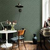Posey Green Vines Wallpaper with Botanical Leaf Motif, Scandinavian Style - A-Street Prints 2948-33020