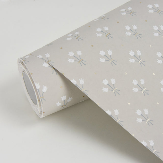 Lili Beige Miniature Floral Wallpaper with Scandinavian Tulip Motif - A-Street Prints 2948-33027
