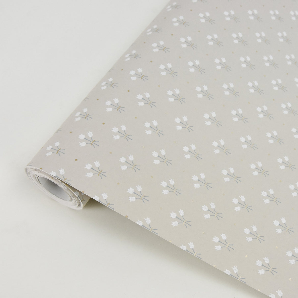 Lili Beige Miniature Floral Wallpaper with Scandinavian Tulip Motif - A-Street Prints 2948-33027