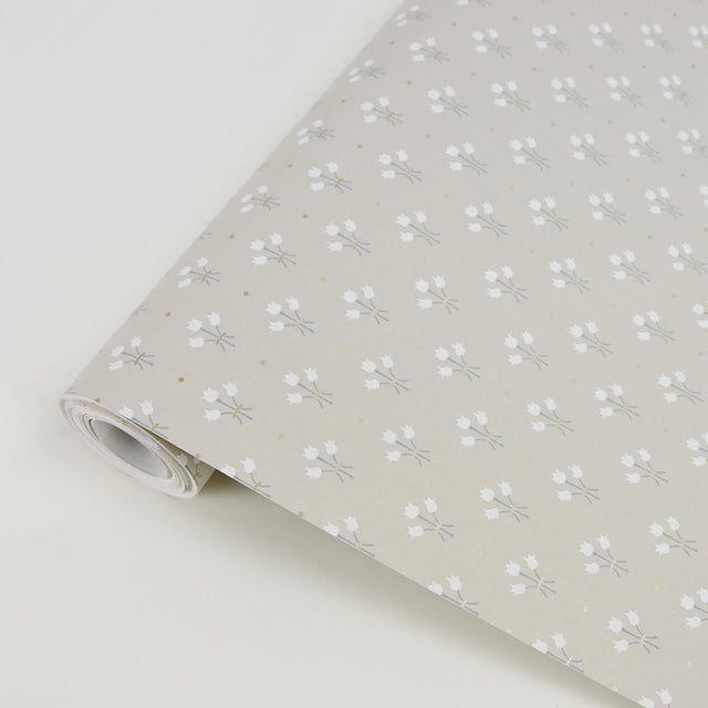 Lili Beige Miniature Floral Wallpaper with Scandinavian Tulip Motif - A-Street Prints 2948-33027