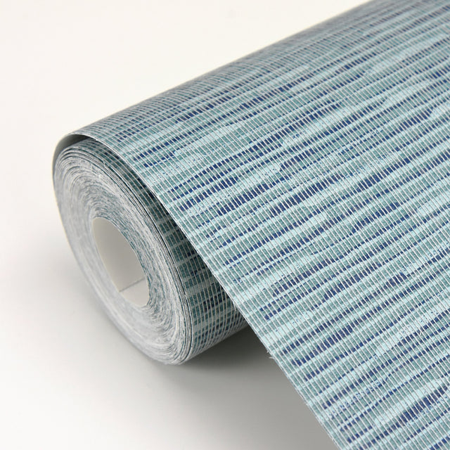 Pezula Teal Texture Stripe Wallpaper with Modern String Stripe Pattern - A-Street Prints 2949-60104